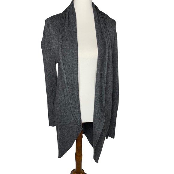 Leith Tunic Open Front Shawl Collar Duster Sweater With Side Pockets Medium - Picture 1 of 6